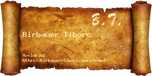 Birbauer Tiborc névjegykártya